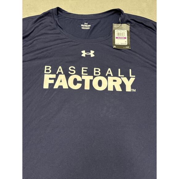 Under Armour Shirt Mens 2XL Navy Team Tech SS Baseball Factory Graphic 1376842 - Picture 4 of 6